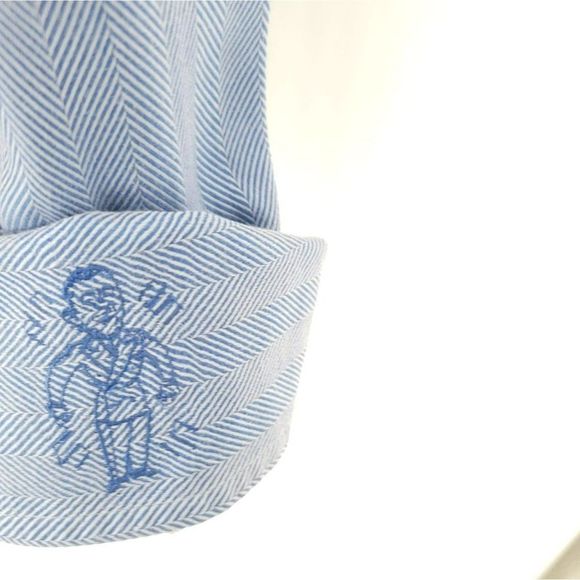 Robert Graham Button Down Blue Chevron Mens XL Signature Fun Funky Sleeves - Picture 4 of 7